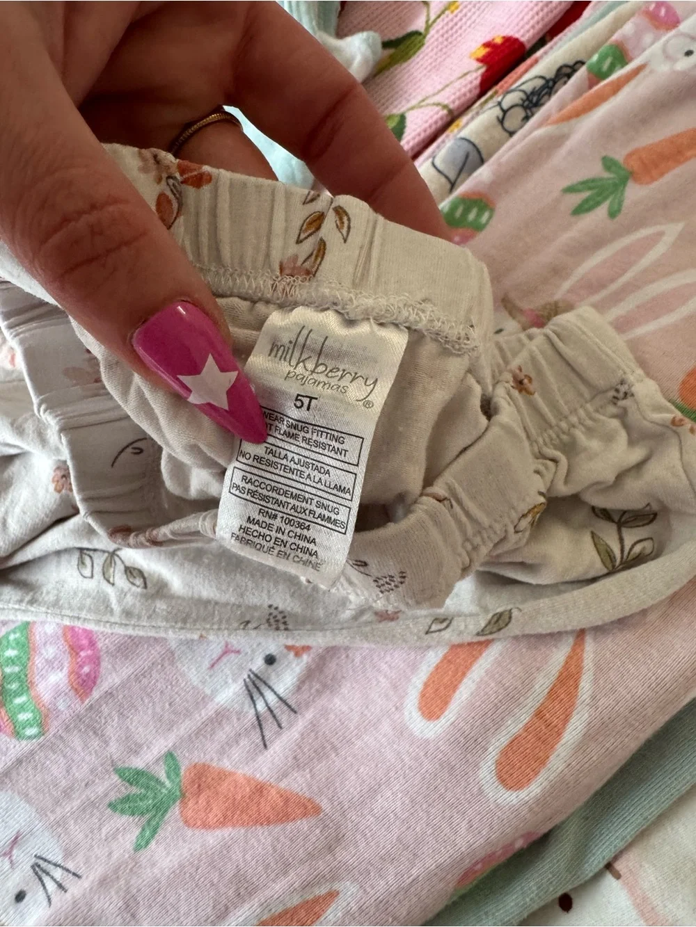 Girls 5T Mixed Pastel Sleepwear PJ Pants Set - Floral & Character Prints bundle